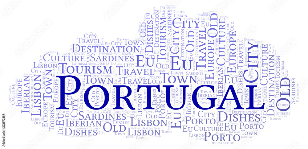 Fototapeta premium Word cloud with text Portugal.