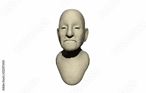 Steinerner Kopf eines älteren Mannes photo