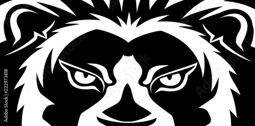 Fototapeta Naklejka Na Ścianę i Meble -  Black and white banner with a lion.