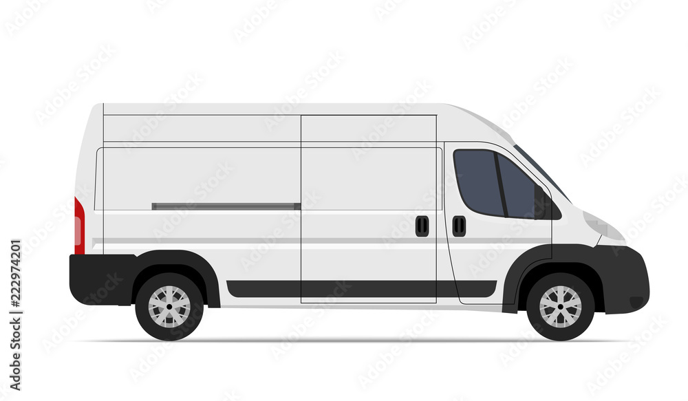 Cargo Van Mini Bus vector template for Mockup Advertising and Corporate identity on transport. Easy to edit layout.