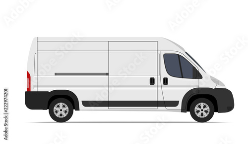 Cargo Van Mini Bus vector template for Mockup Advertising and Corporate identity on transport. Easy to edit layout.