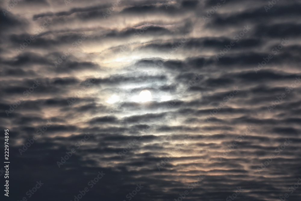 Textured clouds in the blue sky