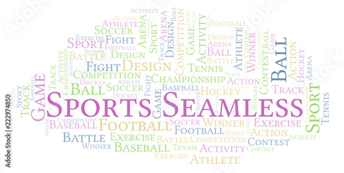 Sports Seamless word cloud.