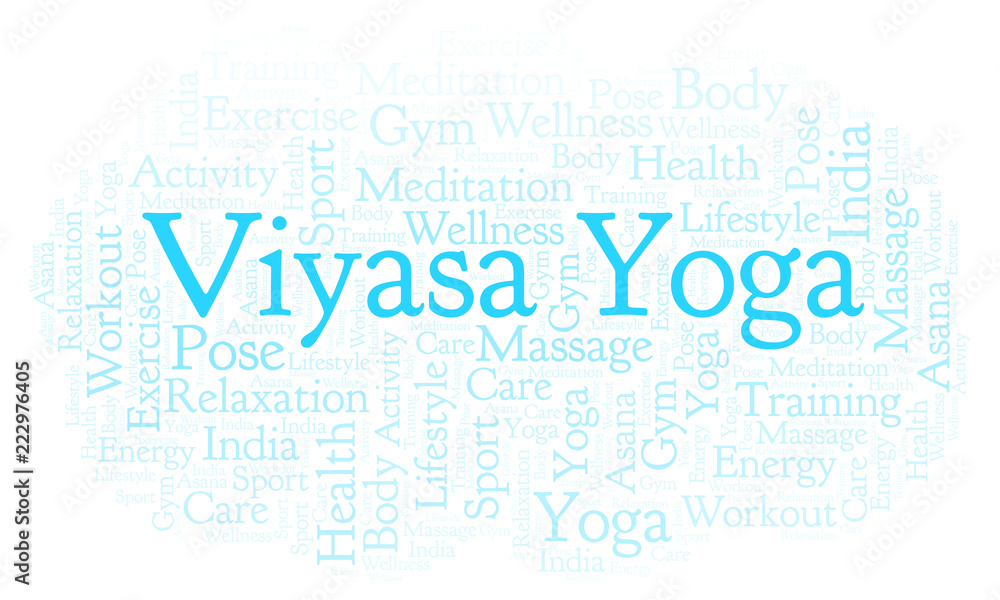 Obraz premium Viyasa Yoga word cloud.