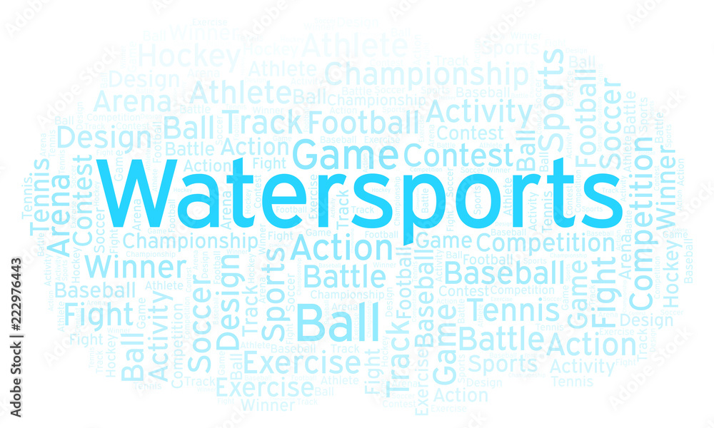 Watersports word cloud. Watersports word cloud.