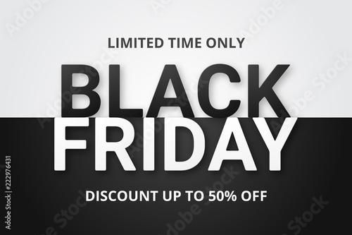 Black friday sale banner. Vector illustration