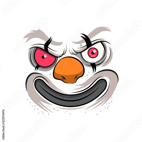 Vector Illustration Of A Evil Clown