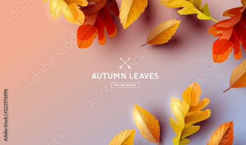 Falling Autumn Leaves Background Elements