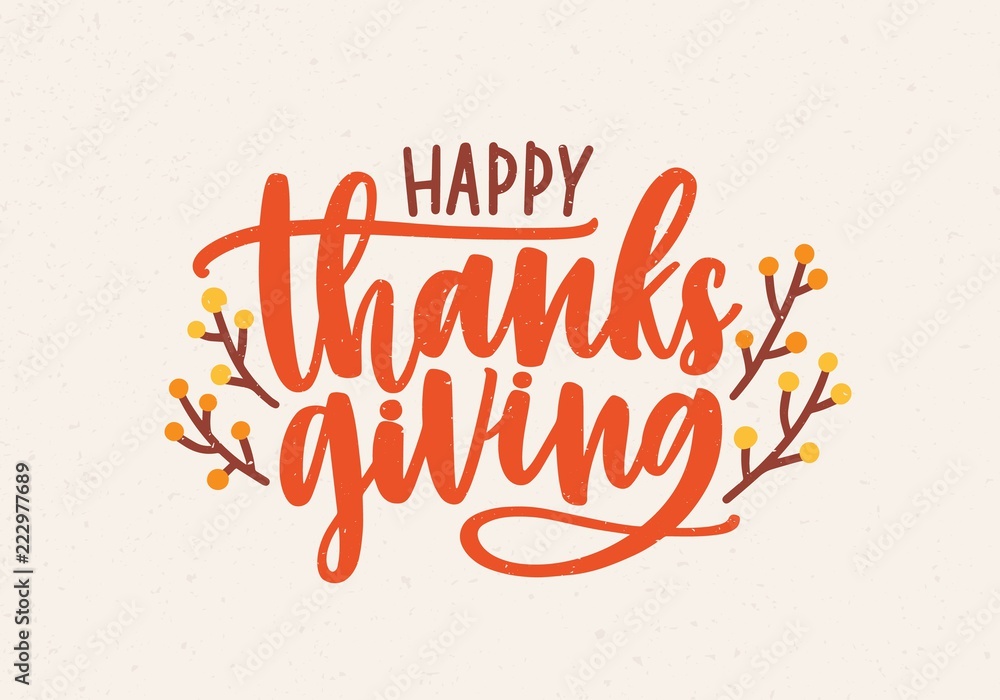 Happy Thanks Giving In Cursive