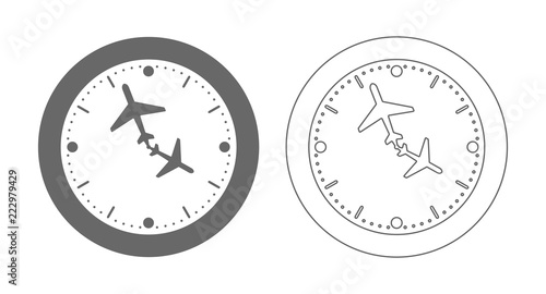 clock plane arrow icon