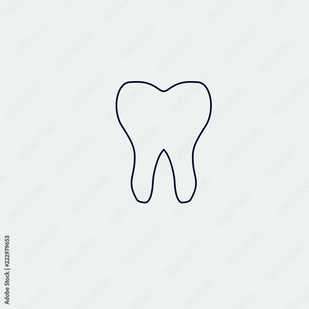 tooth line icon, vector illustration. flat icon tooth line icon, vector illustration. flat icon