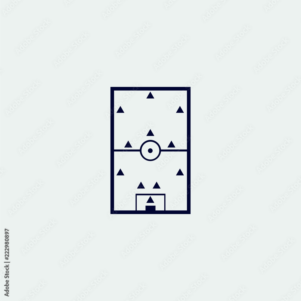 soccer field icon, vector illustration. flat icon soccer field icon, vector illustration. flat icon