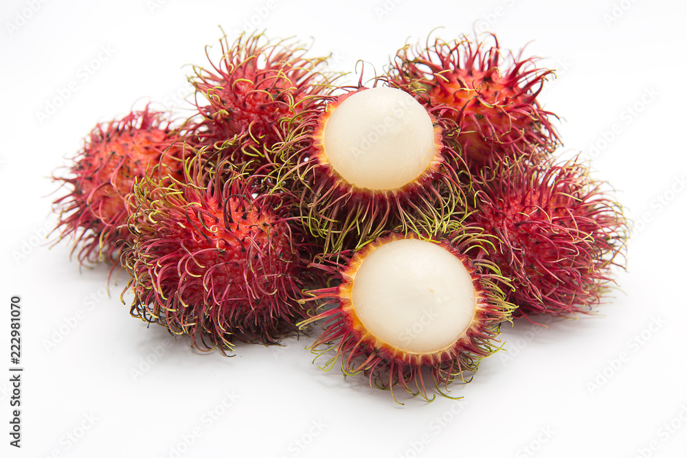 rambutan sweet fruit isolated on white background rambutan sweet fruit isolated on white background