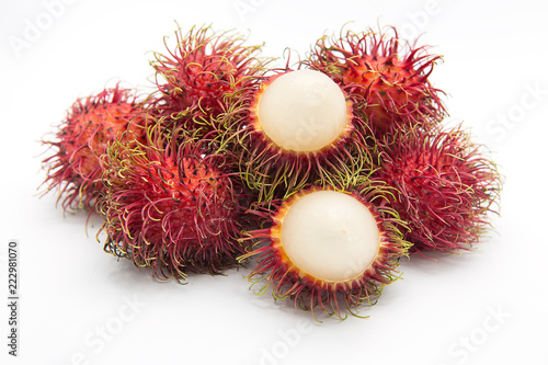 rambutan sweet fruit isolated on white background