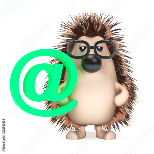 Vector 3d Hedgehog has an email address