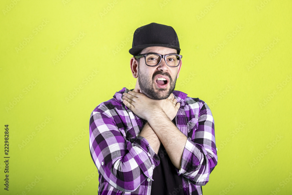 Sad young men with worried stressed face expression Sad young men with worried stressed face expression