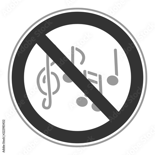 Verbotsschild Icon - Musik
