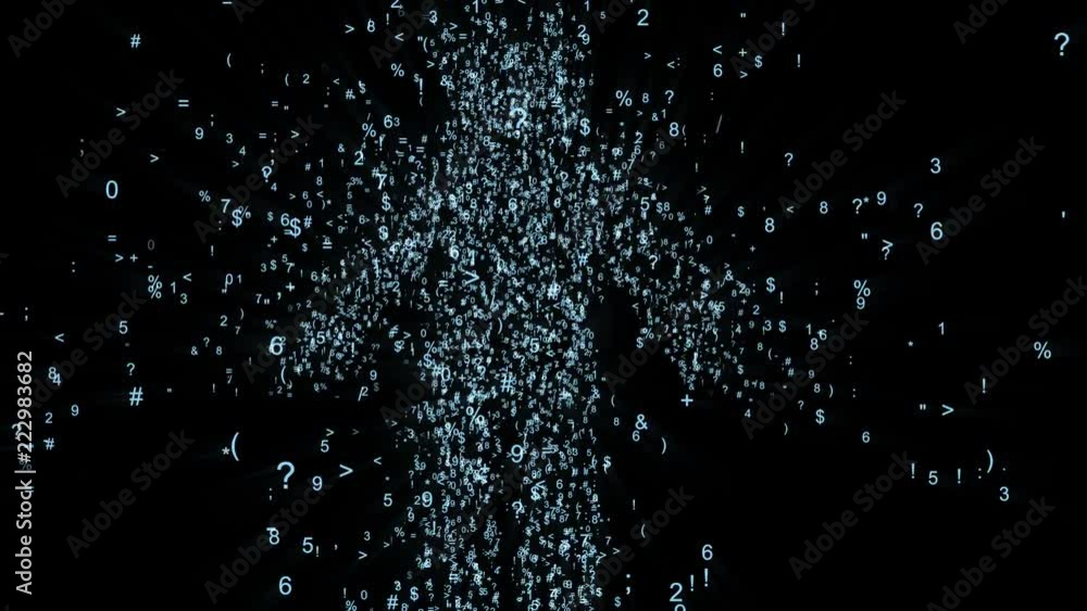 The logo of a person in the digital space, animation consists of a ...