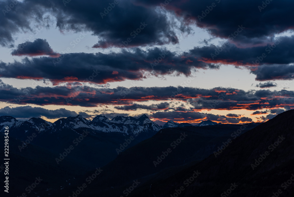 Last Sun Light Over Glacier