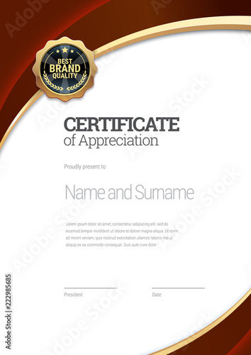 Certificate template. Diploma of modern design or gift certificate.