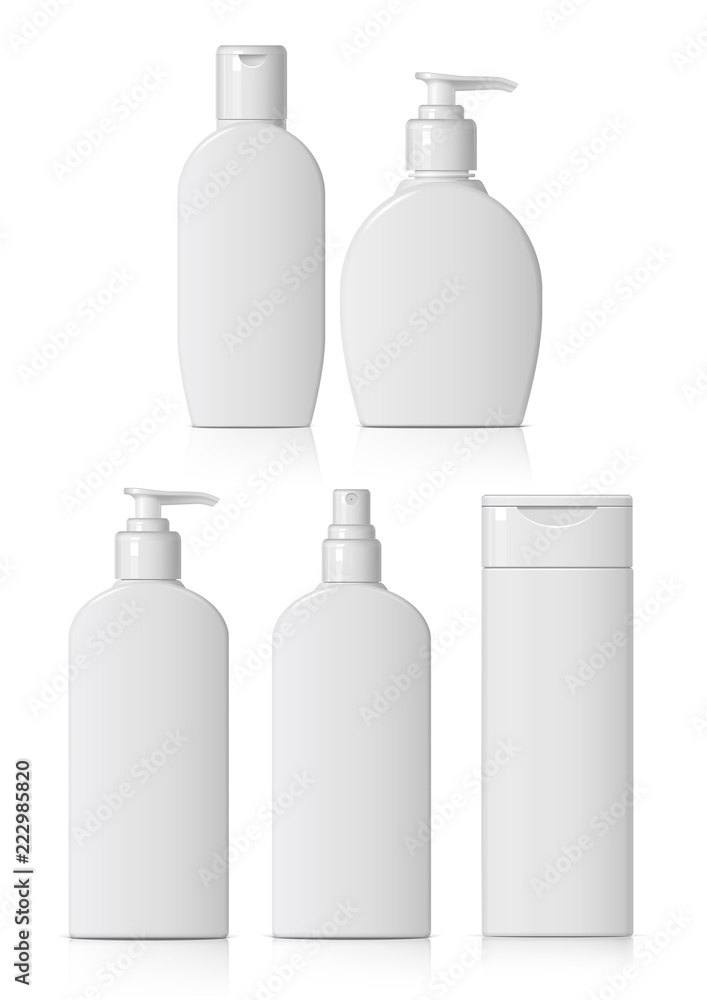 Set of Realistic cosmetic bottle