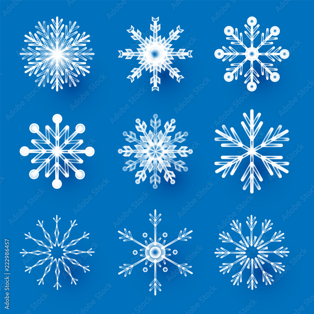 Snowflakes Set. Elegant Design Elements Collerion.