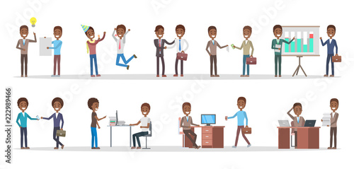 Business people working in the team set