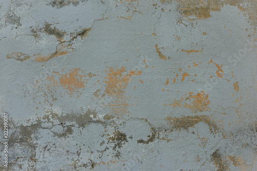 texture of old peeling blue plaster