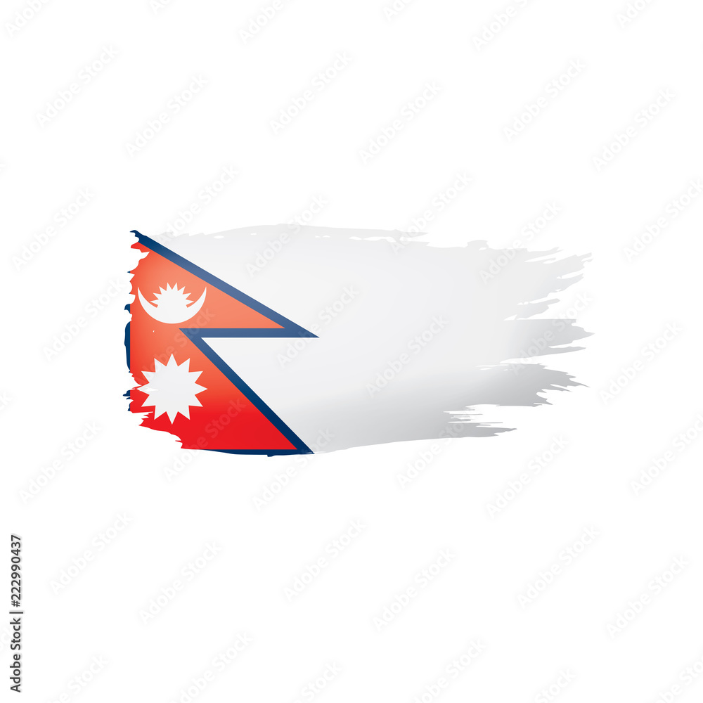 Fototapeta premium Nepal flag, vector illustration on a white background.