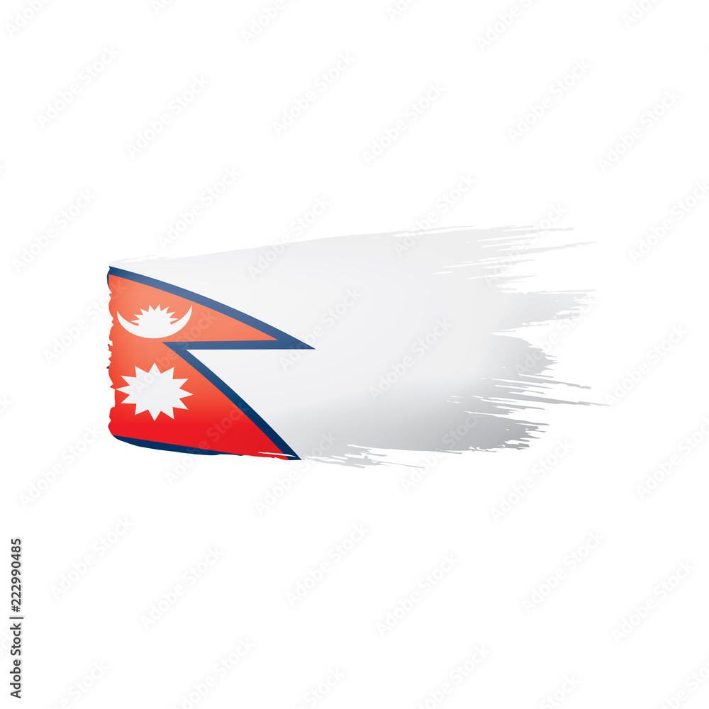 Fototapeta premium Nepal flag, vector illustration on a white background.