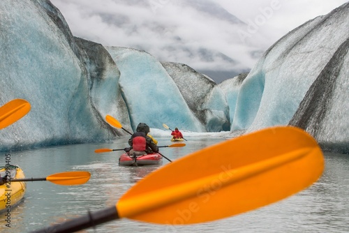 Kayakers Explore Valdez Glacier photo