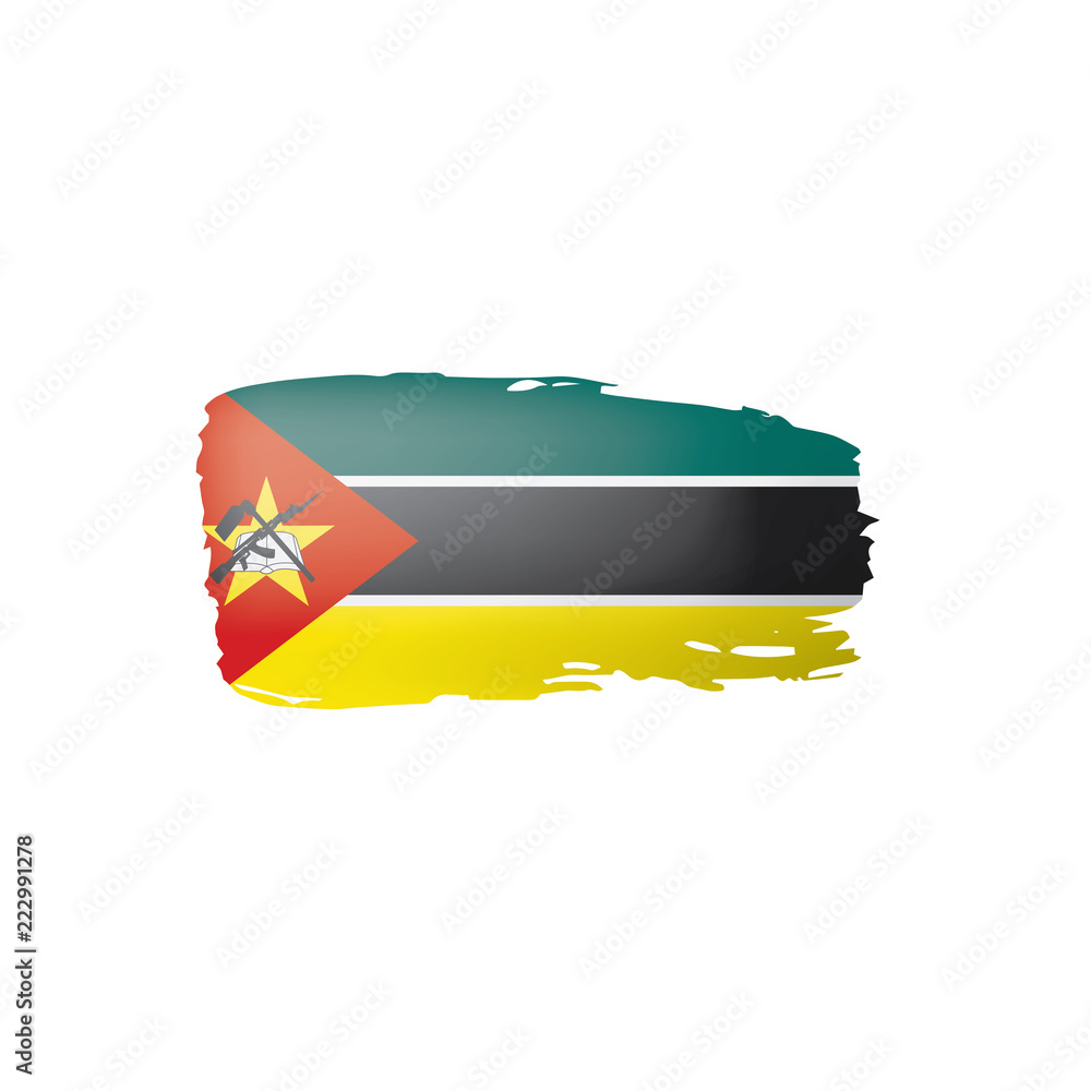 Obraz premium Mozambique flag, vector illustration on a white background