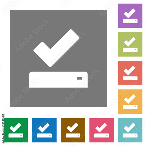 Successfully saved square flat icons