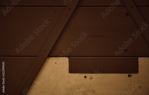 Old partially painted wooden door. For texture or background.