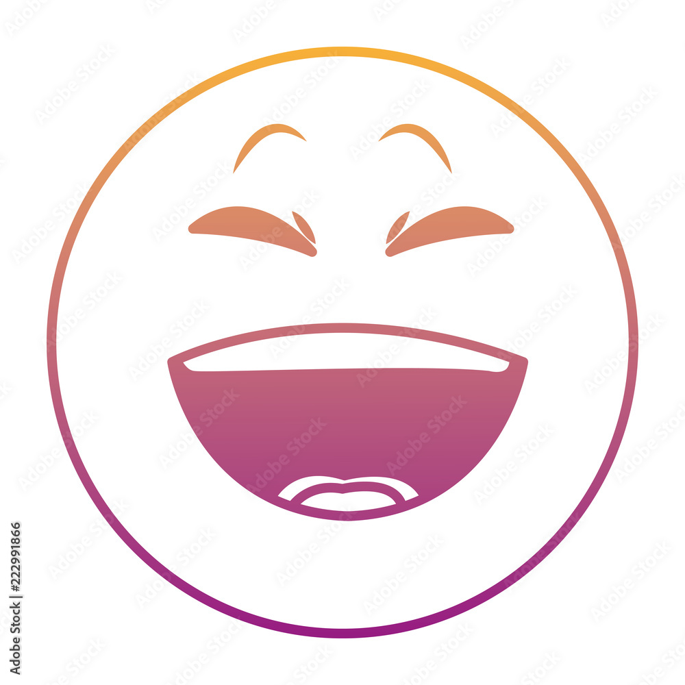 Obraz premium Laugh chat emoticon rainbow lines
