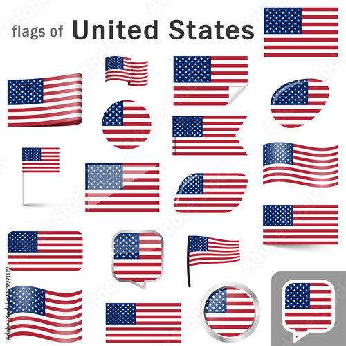 flags with country colors of the United States