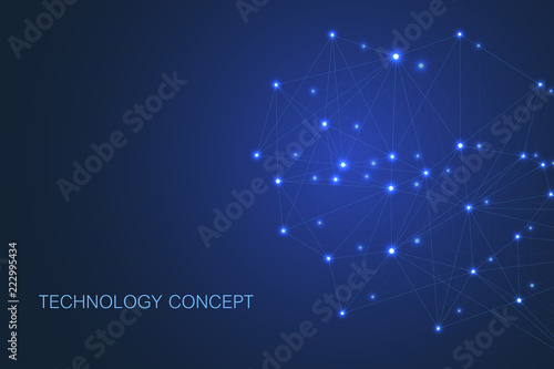 Futuristic abstract vector background blockchain technology. Peer to peer network business concept. Global cryptocurrency blockchain vector banner. Wave flow.