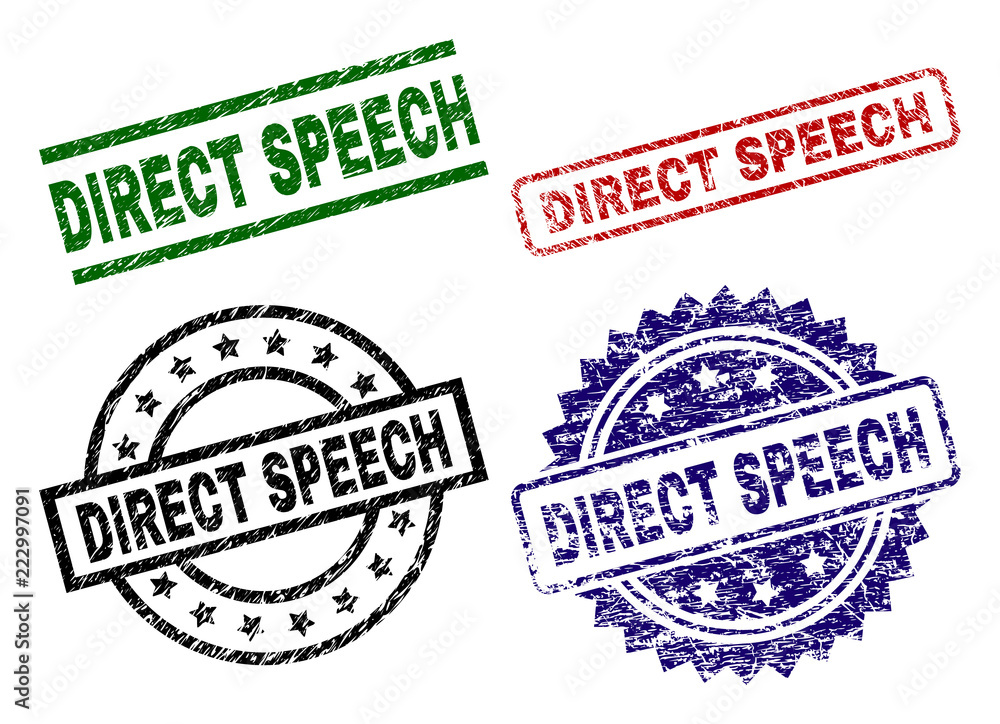 DIRECT SPEECH seal prints with corroded texture. Black, green,red,blue vector rubber prints of DIRECT SPEECH text with dirty texture. Rubber seals with round, rectangle, rosette shapes. DIRECT SPEECH seal prints with corroded texture. Black, green,red,blue vector rubber prints of DIRECT SPEECH text with dirty texture. Rubber seals with round, rectangle, rosette shapes.