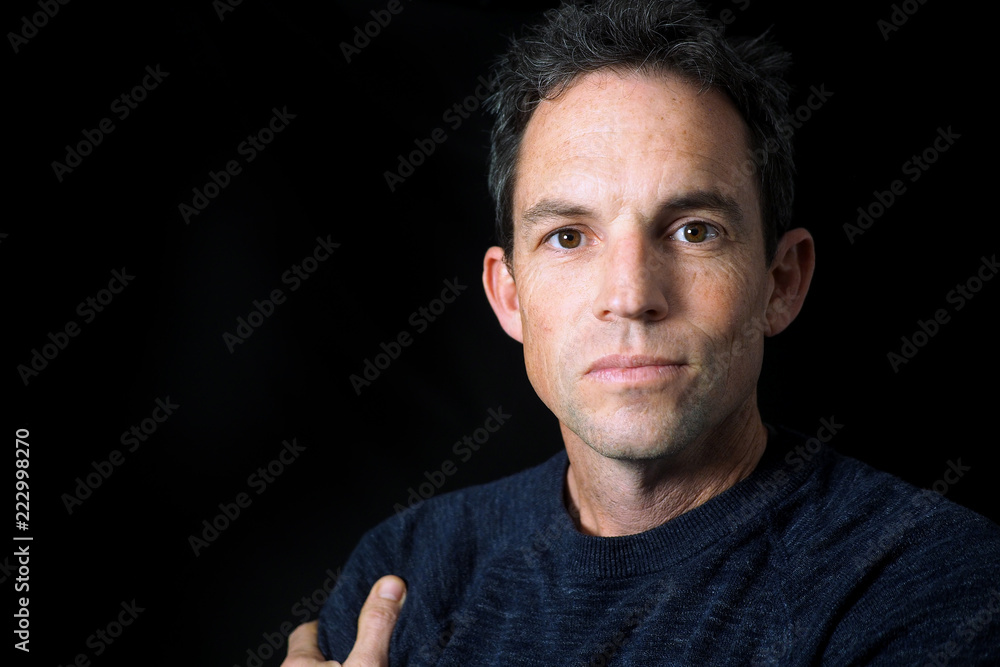 Man's portrait, black background Man's portrait, black background