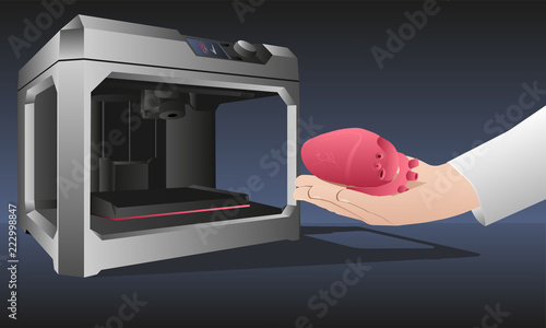 The cardiosurgeon demonstrates the heart printed on a 3d printer