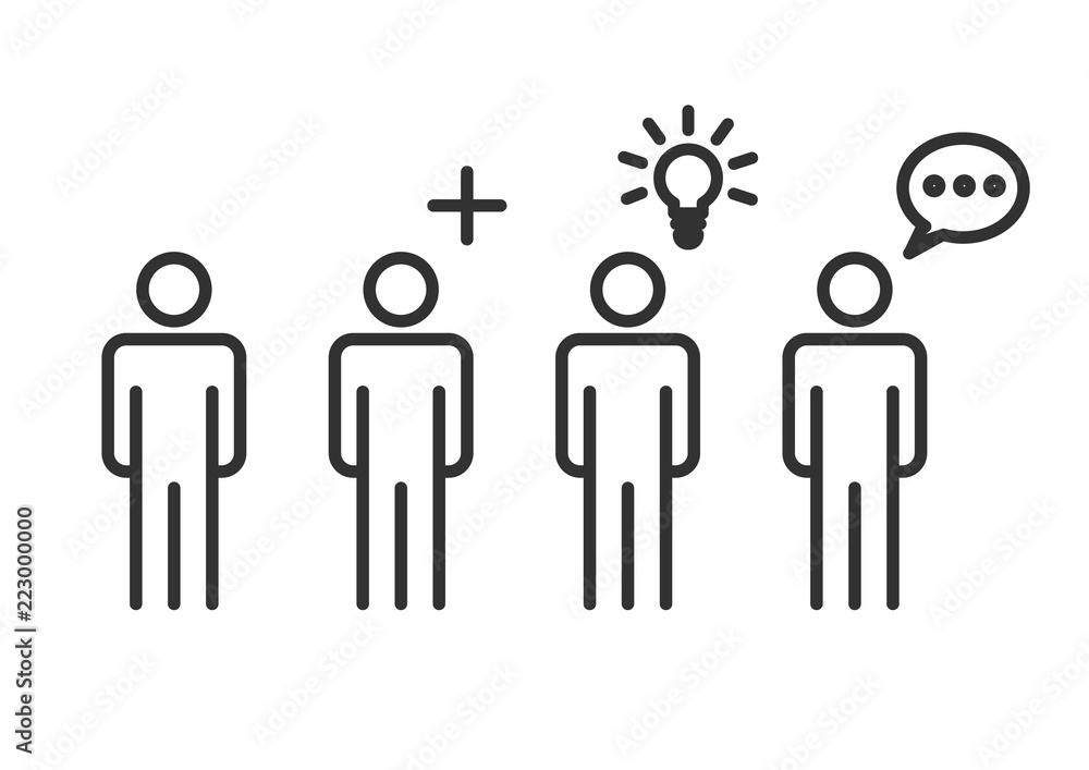 People Icons Line Work Group Team Vector Illustration People Icons Line Work Group Team Vector Illustration
