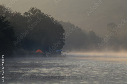 Early morning mist over the lake