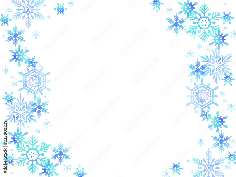 青い雪の結晶のフレーム