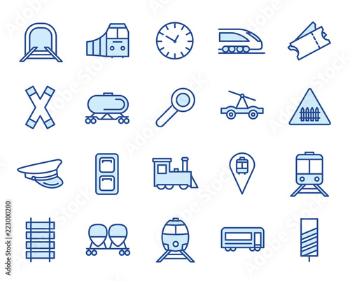 Bahnhof Vector Illustration Icon Set