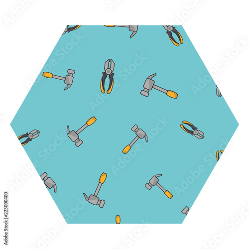 Hammers and pliers hexagon frame