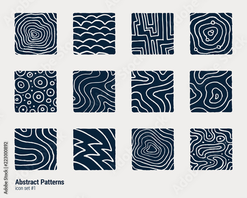 Fototapeta Collection of hand-drawn abstract scientific illustrations