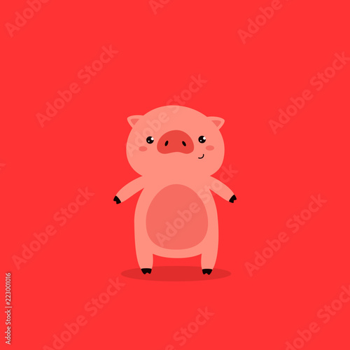 Funny cartoon pig.