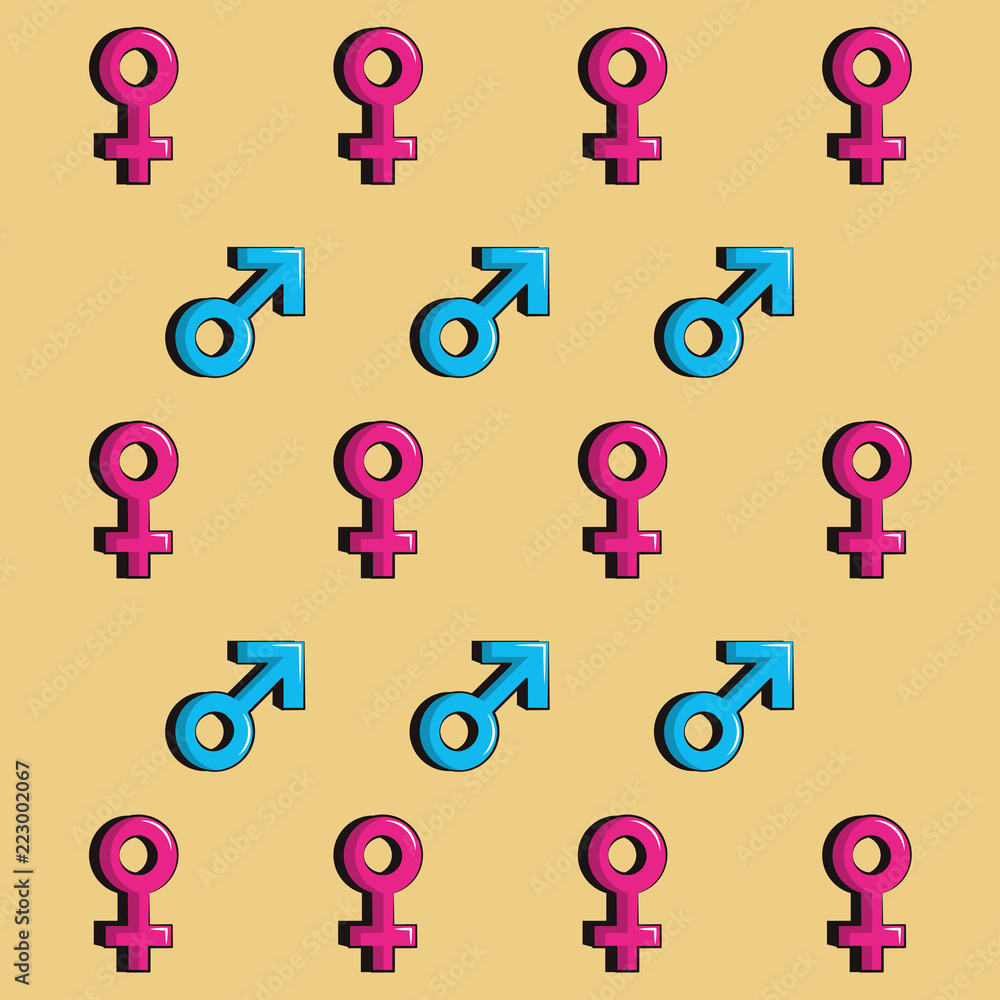 Genders symbol pattern background Genders symbol pattern background