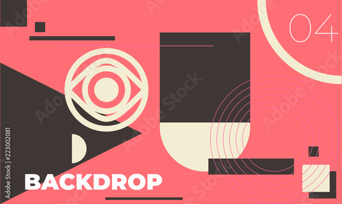 Minimal geometric web banner design vector template