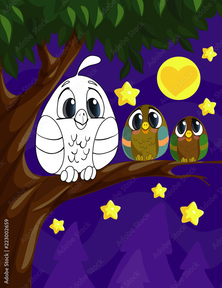 Coloring book page for preschool children with colorful background and ...